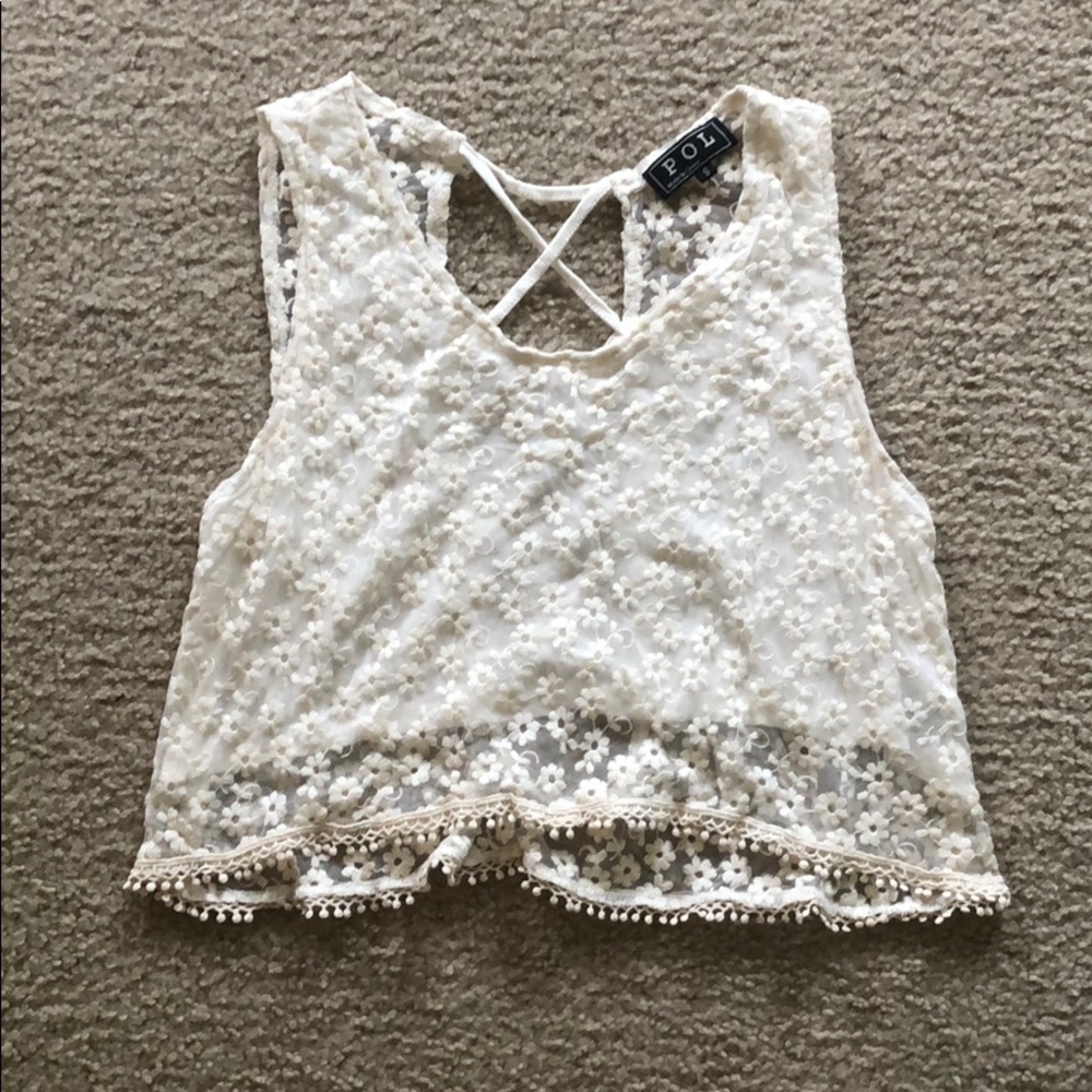 White floral crop top
